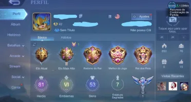 CONTA MOBILE LEGENDS COM 81 CHAMPS E 53 SKINS