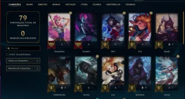 Conta platina 1 solo duo e plat 3 flex com 31 champ e 6 skin