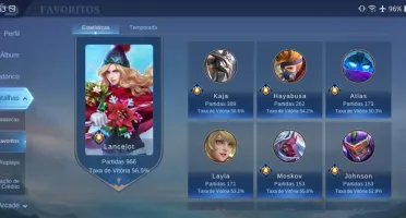 Conta Mobile Legends já foi mítico 69 heróis 77skins