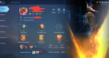 Conta Mobile Legends já foi mítico 69 heróis 77skins