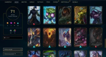 Conta LOL Diamante IV com 71 skins e 90 campeões