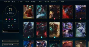 Conta LOL Diamante IV com 71 skins e 90 campeões