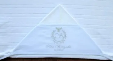 Toalha de Capuz para Batizado com Embalagem Personalizada
