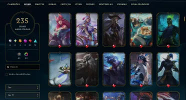 Ouro 2 com TODOS os Champs e 235 Skins ( JG / MID / ADC )
