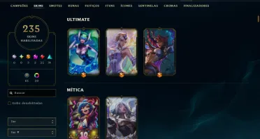 Ouro 2 com TODOS os Champs e 235 Skins ( JG / MID / ADC )