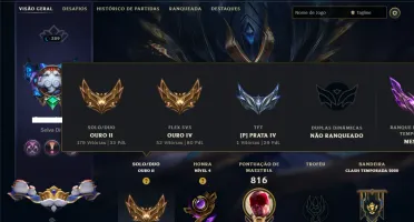 Ouro 2 com TODOS os Champs e 235 Skins ( JG / MID / ADC )
