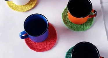 Kit Porta Copos Arco-íris em Crochê (12 Un.)