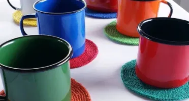 Kit Porta Copos Arco-íris em Crochê (12 Un.)