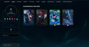 Ouro 3 com 50 Champs e 4 Skins