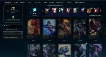 Ouro 3 com 50 Champs e 4 Skins