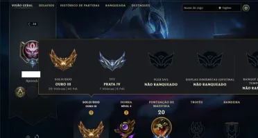 Ouro 3 com 50 Champs e 4 Skins