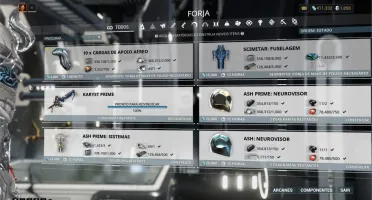 Vendo conta WARFRAME COM 1858 platinas