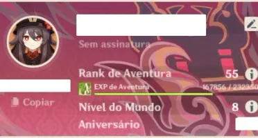 Conta Endgame Ar55 Hutao lvl90,Varios Lendarios,Lança de jad