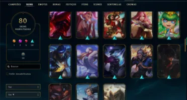 Unranked com 130 Champs e 80 Skins