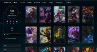 Unranked com 130 Champs e 80 Skins