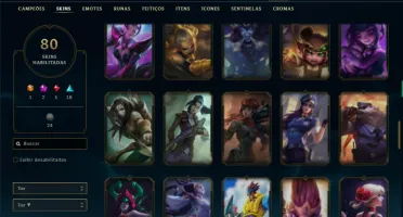 Unranked com 130 Champs e 80 Skins
