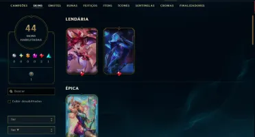 Ouro 3 com 50 Champs e 44 Skins ( MAIN ADC )