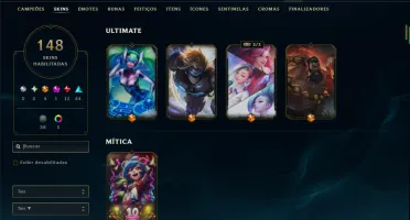 Unranked com TODOS os Champs e 148 Skins ( JG / MID / ADC )