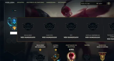 Unranked com TODOS os Champs e 148 Skins ( JG / MID / ADC )