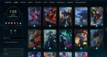 Unranked com TODOS os Champs e 148 Skins ( JG / MID / ADC )
