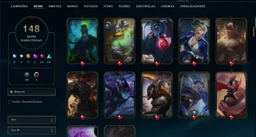 Unranked com TODOS os Champs e 148 Skins ( JG / MID / ADC )