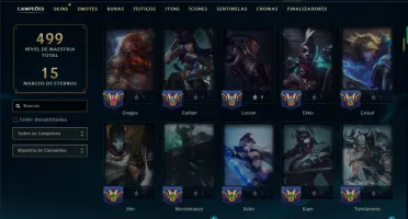 Unranked com TODOS os Champs e 148 Skins ( JG / MID / ADC )