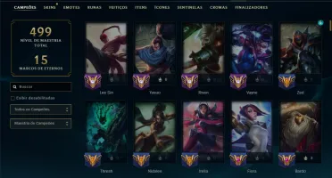 Unranked com TODOS os Champs e 148 Skins ( JG / MID / ADC )
