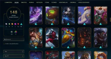 Unranked com TODOS os Champs e 148 Skins ( JG / MID / ADC )