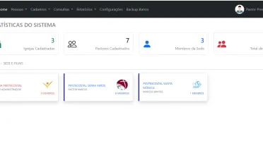 Plataforma online em PHP para gerenciamento de Igrejas.