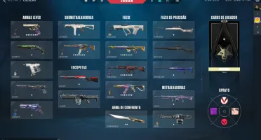 Conta valorant com varias skins card beta e imortal S1