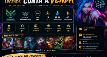 CONTA EX MESTRE COM 110 SKINS - ACEITO OFERTAS