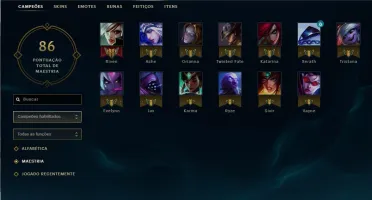 CONTA LEVEL 30 UNRANKED 13 CHAMPS 5 SKINS