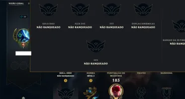 Unranked com 150 Champs e 366 Skins +Icones raros 2012