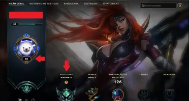 Conta LOL - Platina IV - LVL 66 - 49 Champs - 2 Skins Ult.