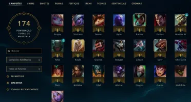 CONTA LOL PLATINA 50 CHAMPS 19 SKINS