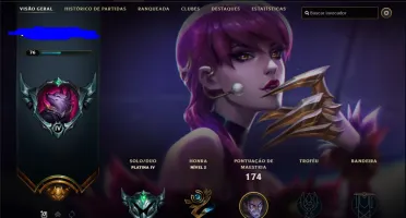 CONTA LOL PLATINA 50 CHAMPS 19 SKINS