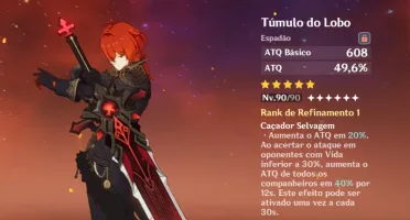 Conta AR55 - Ayato, Ganyu, Venti, Diluc e armas