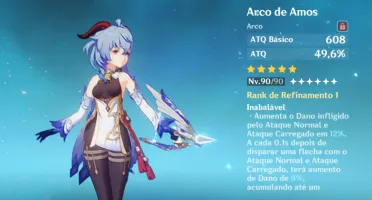 Conta AR55 - Ayato, Ganyu, Venti, Diluc e armas
