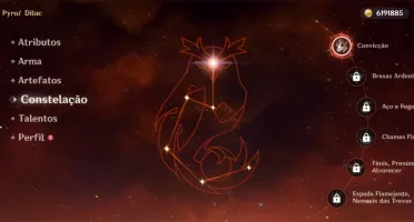 Conta AR55 - Ayato, Ganyu, Venti, Diluc e armas