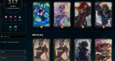 CONTA LOL PLATINA 1 MMR DIAMOND COM 317 SKINS