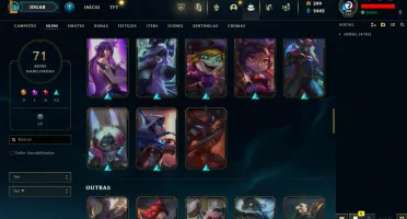 Conta LOL LVL 161 | 113 Campeões| 71 Skins |UNRANKED| 2015