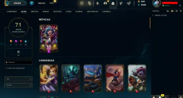 Conta LOL LVL 161 | 113 Campeões| 71 Skins |UNRANKED| 2015