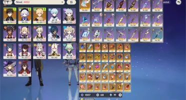 Conta Genshin AR50 - Zhongli C3, Qiqi, Livro 5* e +