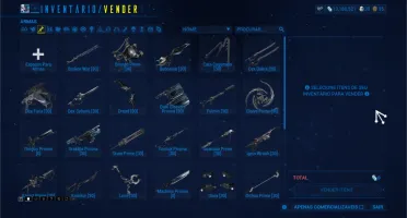 Warframe conta MR 19 (Muitas armas buildadas e warframes)
