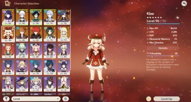 Klee + Ayaka + Ayato + Raiden + Venti + Xiao + Childe