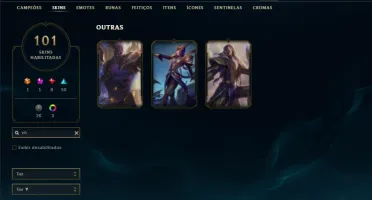 Conta bronze 1 com TODOS os champs e 101 Skins + 2 Raras