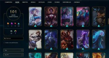 Conta bronze 1 com TODOS os champs e 101 Skins + 2 Raras
