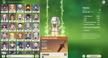Conta Genshin Impact AR 54 Nahida+Cyno+Yae Miko+Zhongli+Qiqi