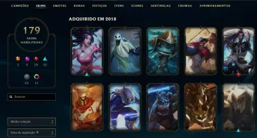 conta lol plat 179 skins todos campeoes