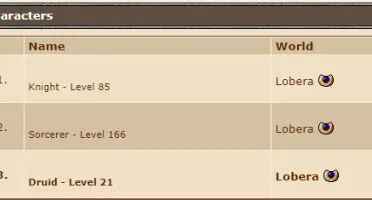 SORCERER 166 E KNIGHT 85 EM LOBERA OPEN PVP
